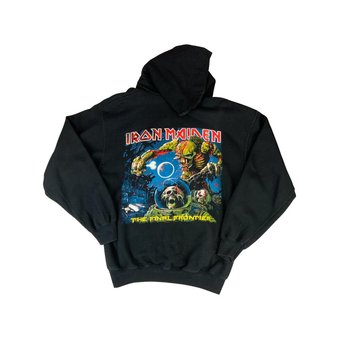 2010s Black Iron Maiden The Final Frontier Double Sided Graphic Hoodie Med/Lrg