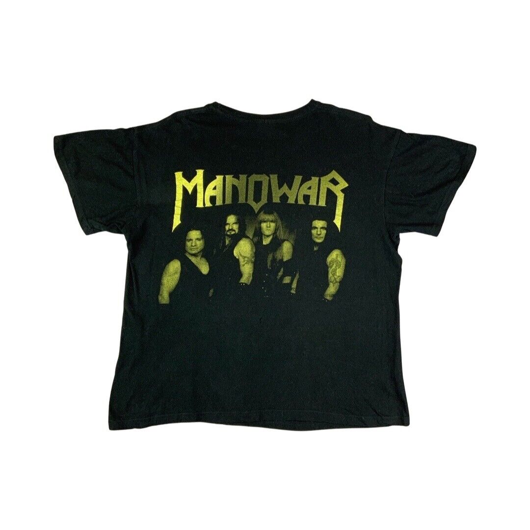 Vintage 90s Black Manowar Battle Hymns Double-Sided Graphic T-Shirt Medium