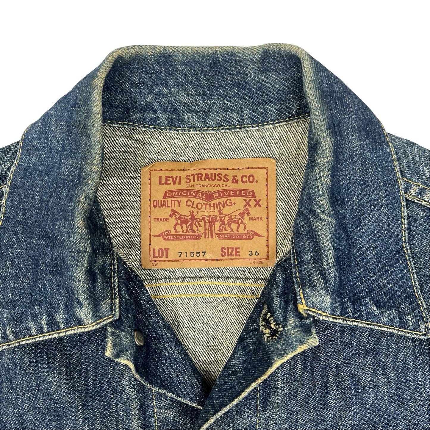 VTG JAPANESE LEVIS BIG E TYPE 3 TRUCKER DENIM JACKET ROCKABILLY MOD 60s LVC 36”S