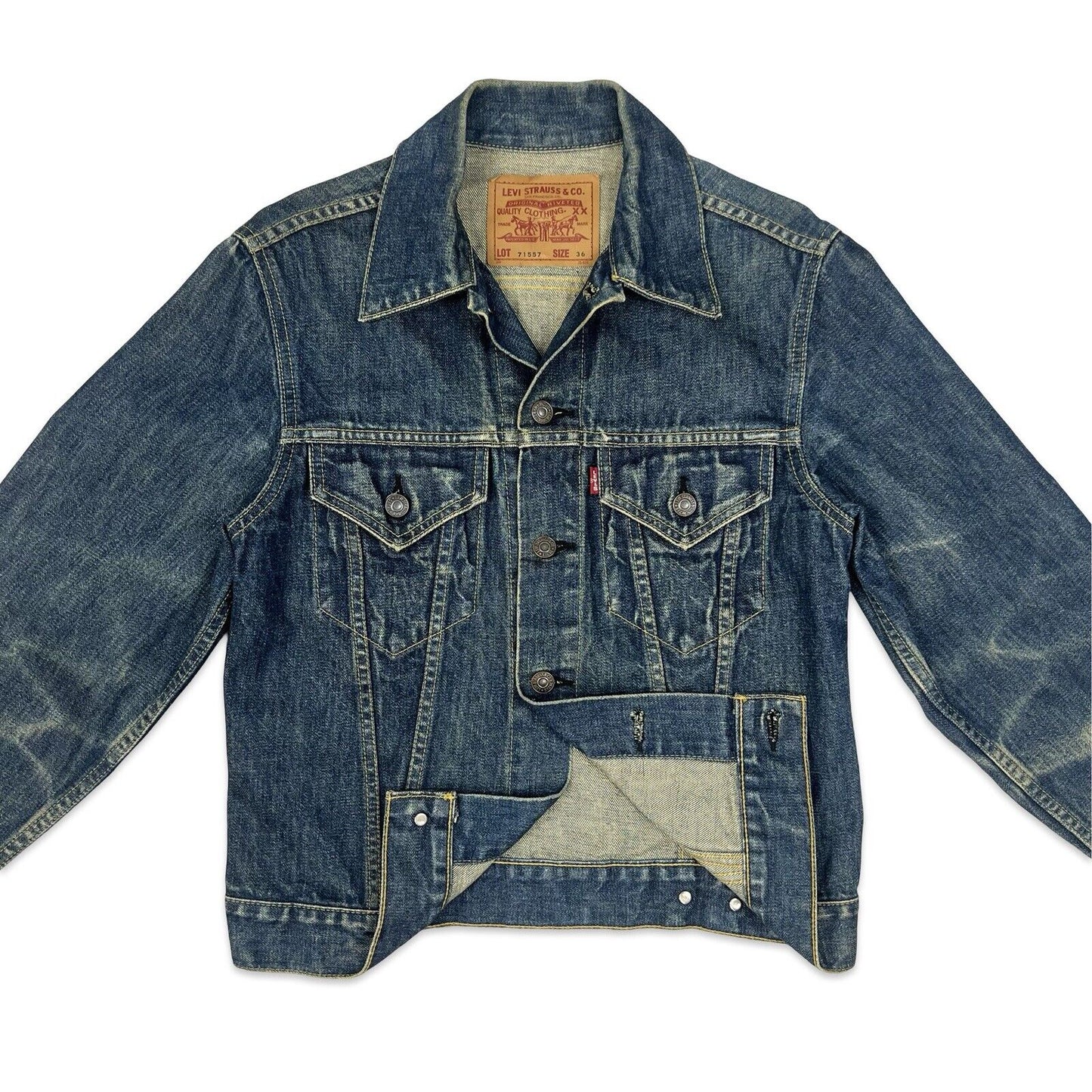 VTG JAPANESE LEVIS BIG E TYPE 3 TRUCKER DENIM JACKET ROCKABILLY MOD 60s LVC 36”S