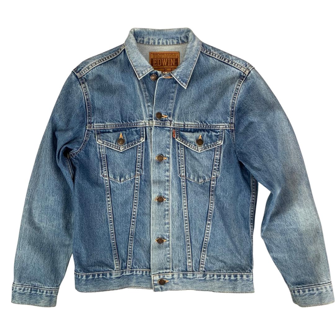 VTG EDWIN PREMIUM JAPANESE DENIM TRUCKER JACKET ROCKABILLY 36” S