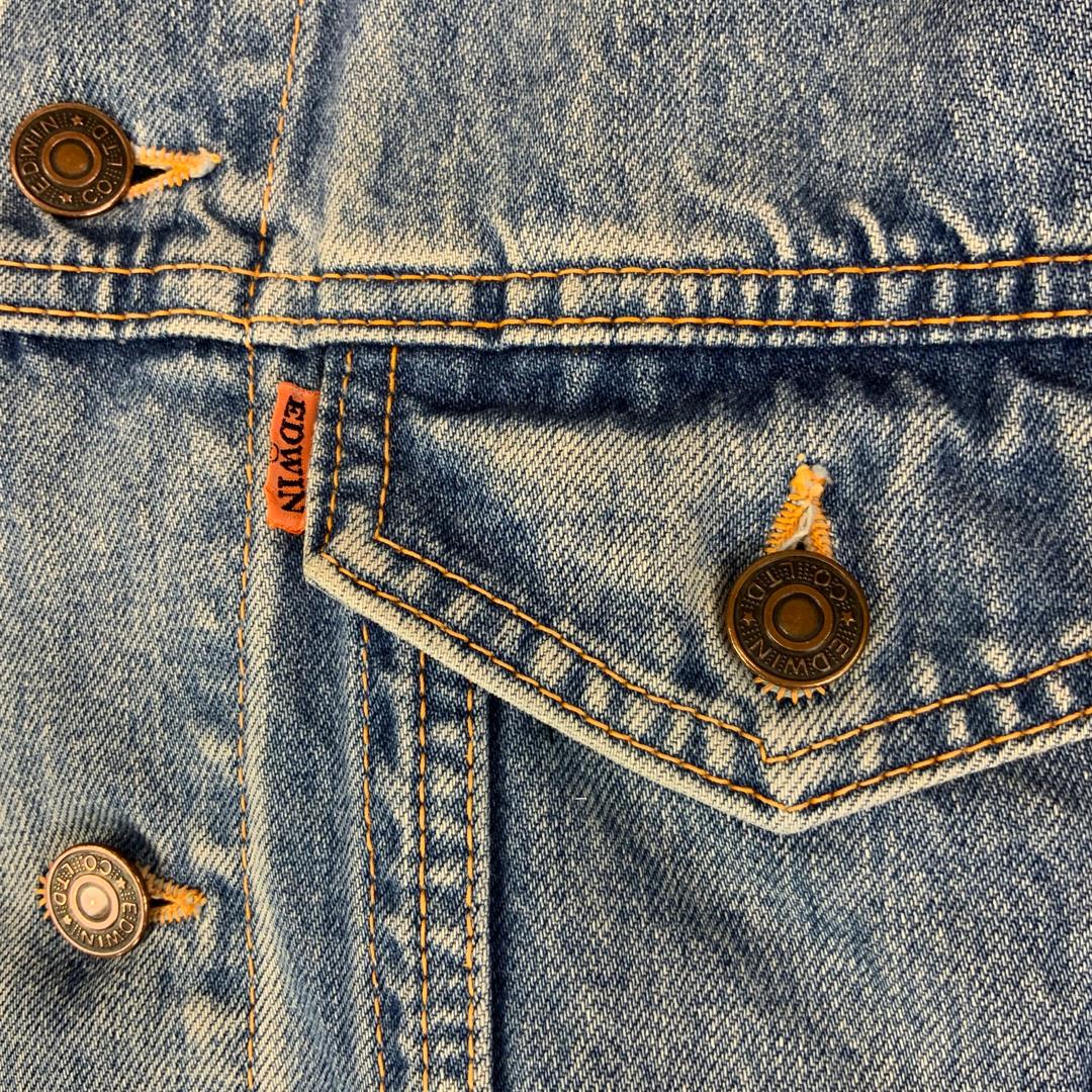 VTG EDWIN PREMIUM JAPANESE DENIM TRUCKER JACKET ROCKABILLY 36” S
