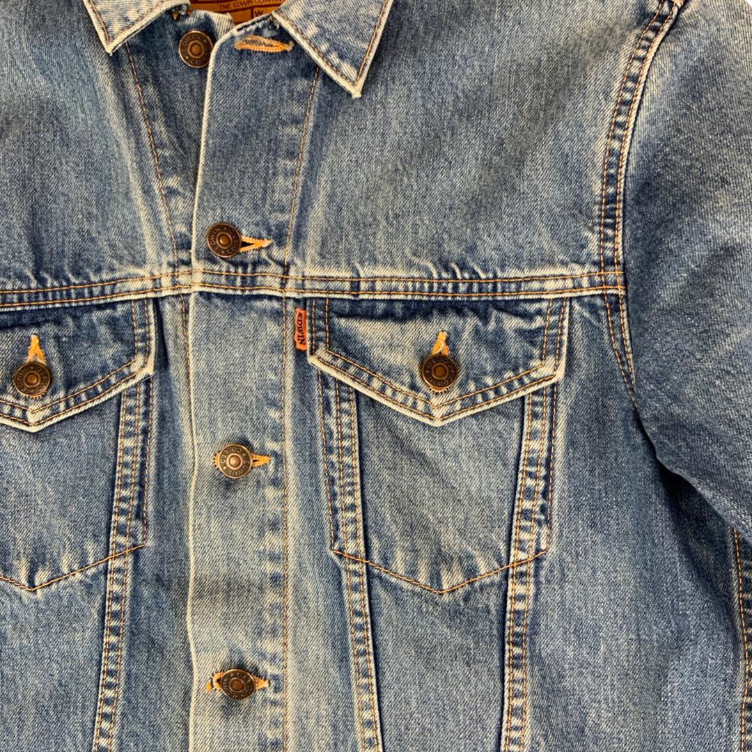 VTG EDWIN PREMIUM JAPANESE DENIM TRUCKER JACKET ROCKABILLY 36” S