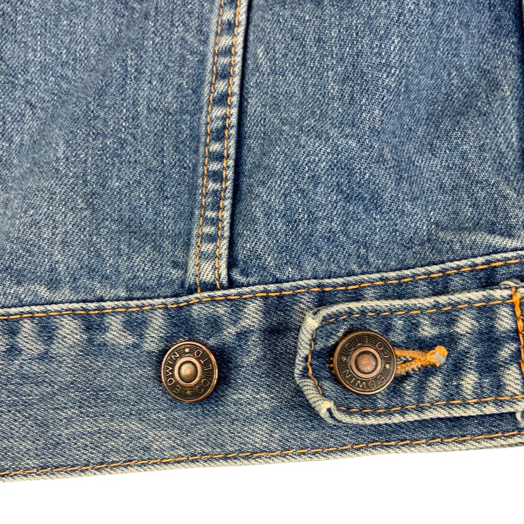 VTG EDWIN PREMIUM JAPANESE DENIM TRUCKER JACKET ROCKABILLY 36” S