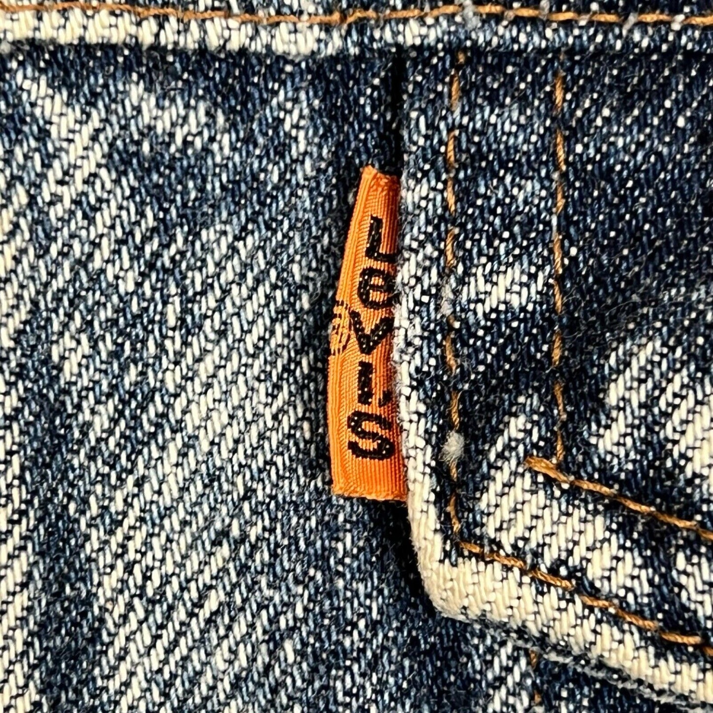 VTG 1980s ORANGE TAB ACID WASH LEVIS TYPE 3 TRUCKER DENIM JACKET 41 M