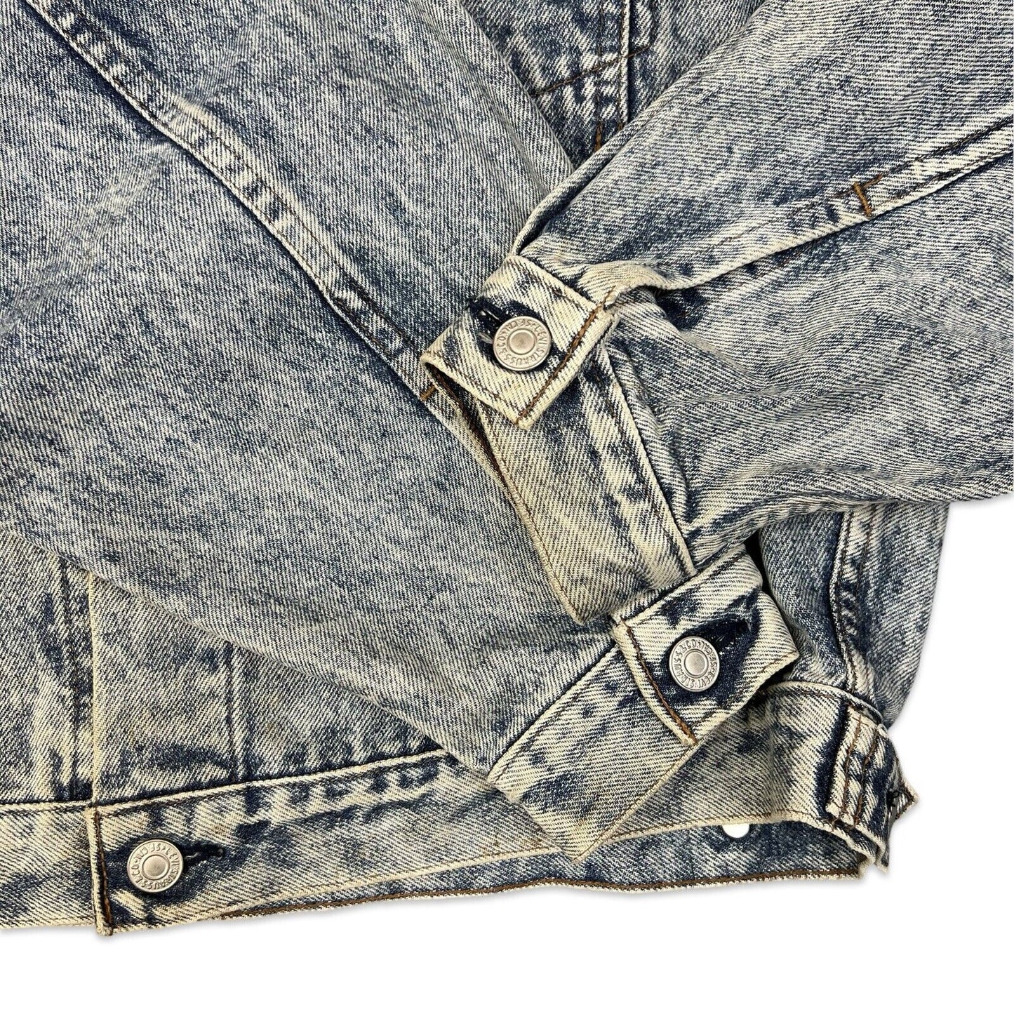 VTG 1980s ORANGE TAB ACID WASH LEVIS TYPE 3 TRUCKER DENIM JACKET 41 M