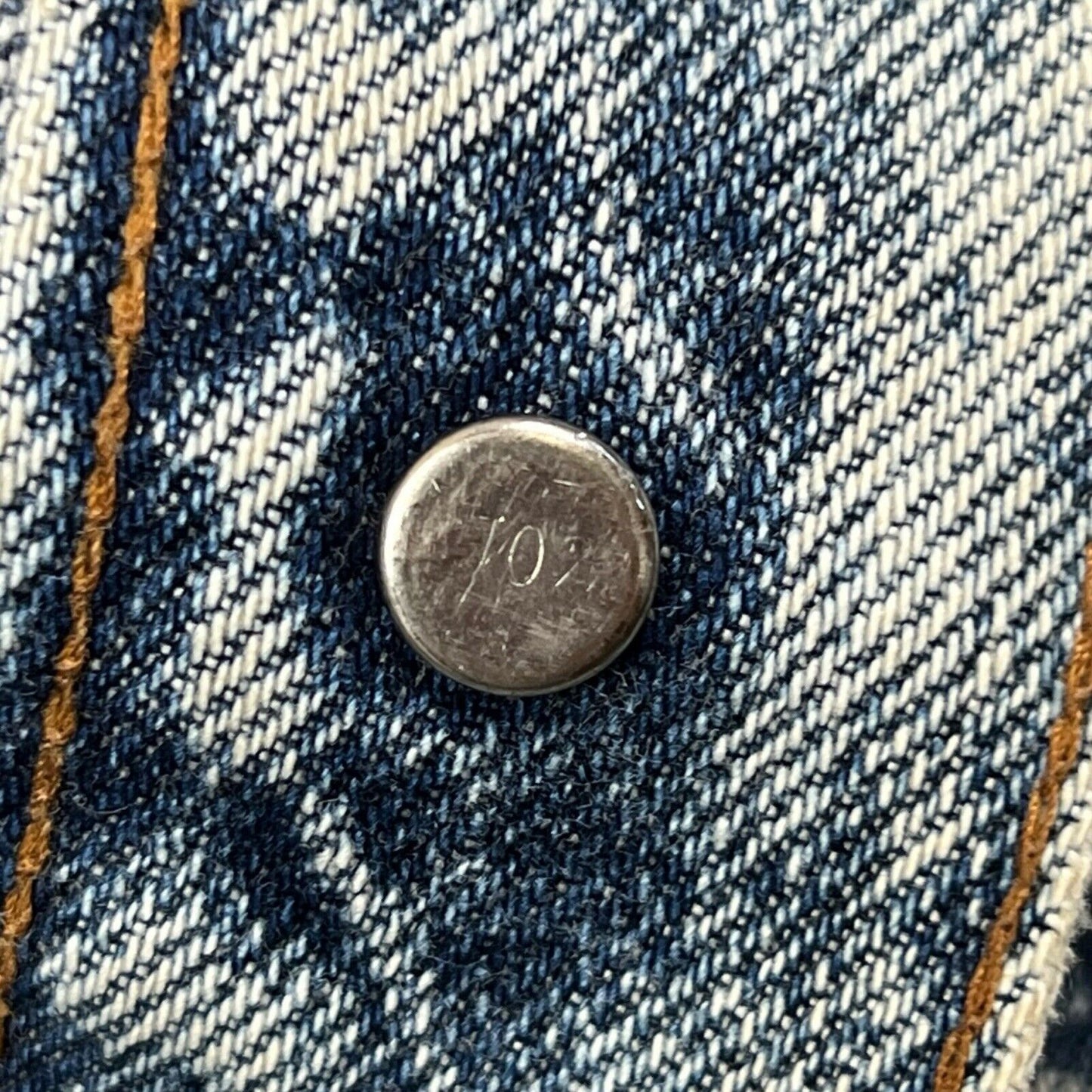 VTG 1980s ORANGE TAB ACID WASH LEVIS TYPE 3 TRUCKER DENIM JACKET 41 M