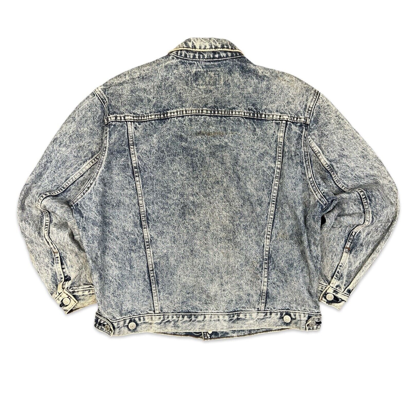 VTG 1980s ORANGE TAB ACID WASH LEVIS TYPE 3 TRUCKER DENIM JACKET 41 M