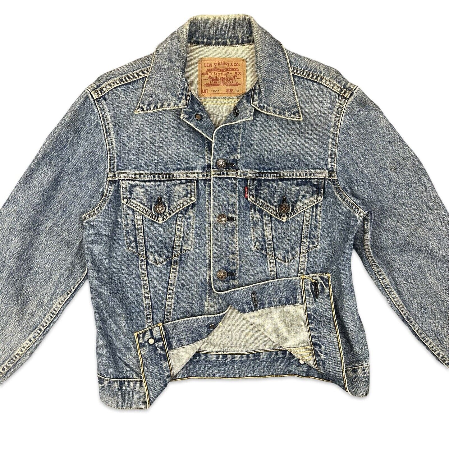 VTG 90s JAPANESE BIG E LEVIS TYPE 3 TRUCKER DENIM JACKET 1960s LVC MOD SKIN 36 S