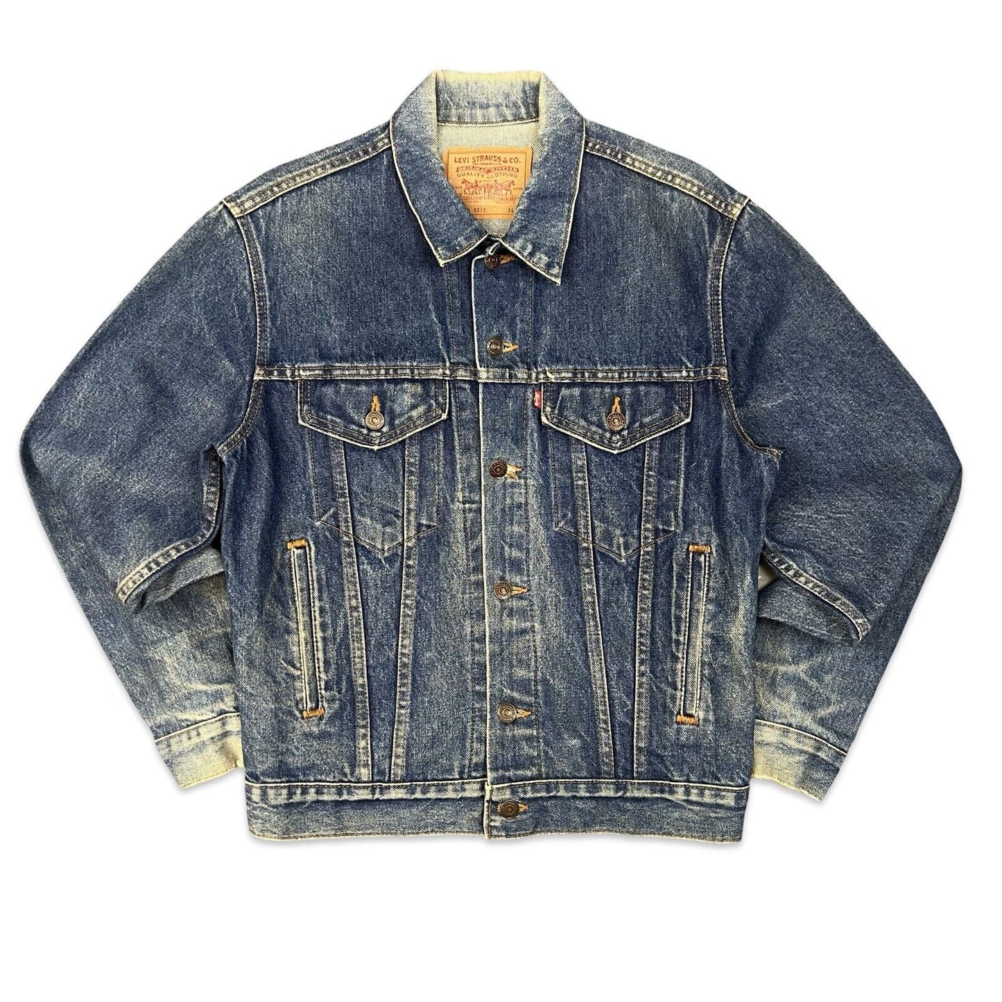 VTG 1980s USA LEVIS RED TAB TYPE 3 TRUCKER DENIM JACKET 527 STAMP 38 S