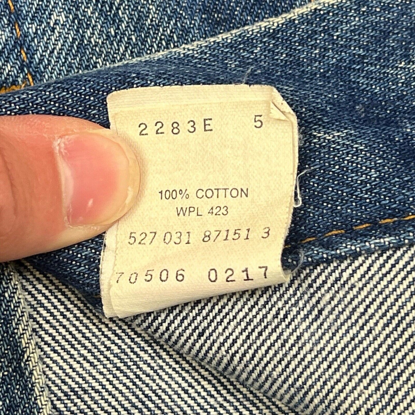 VTG 1980s USA LEVIS RED TAB TYPE 3 TRUCKER DENIM JACKET 527 STAMP 38 S