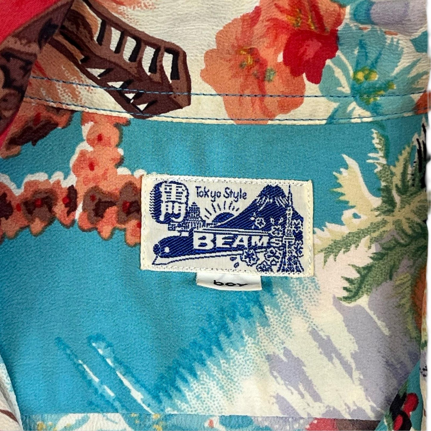 VTG BEAM TOKYO CREPE RAYON HAWAIIAN ALOHA SHIRT 50s SUNSURF TIKI ROCKABILLY S 38
