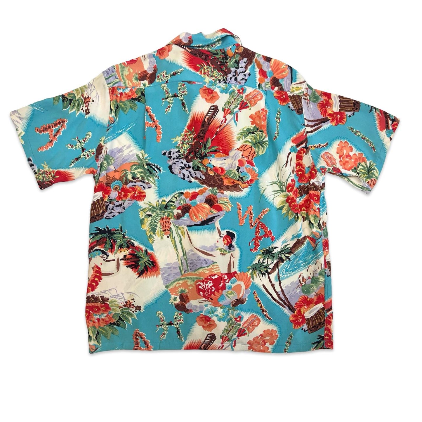 VTG BEAM TOKYO CREPE RAYON HAWAIIAN ALOHA SHIRT 50s SUNSURF TIKI ROCKABILLY S 38