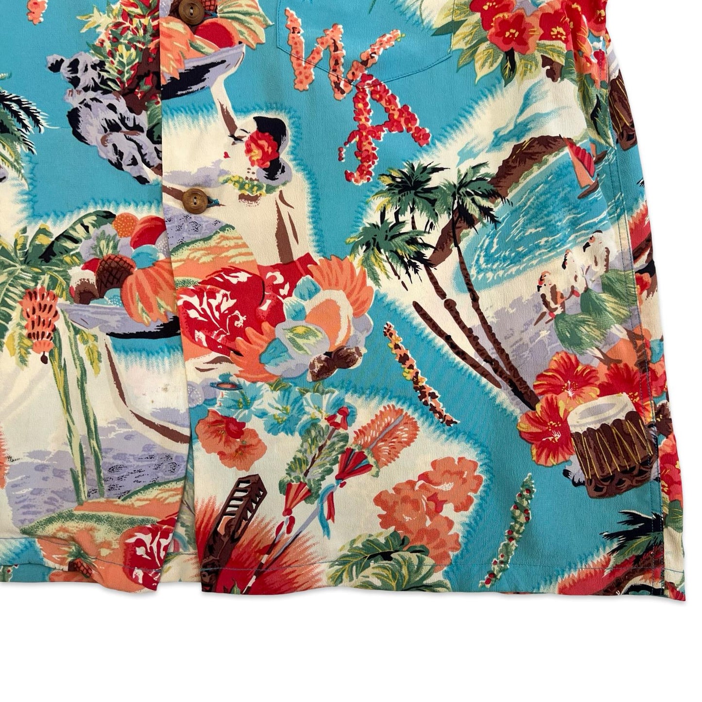 VTG BEAM TOKYO CREPE RAYON HAWAIIAN ALOHA SHIRT 50s SUNSURF TIKI ROCKABILLY S 38
