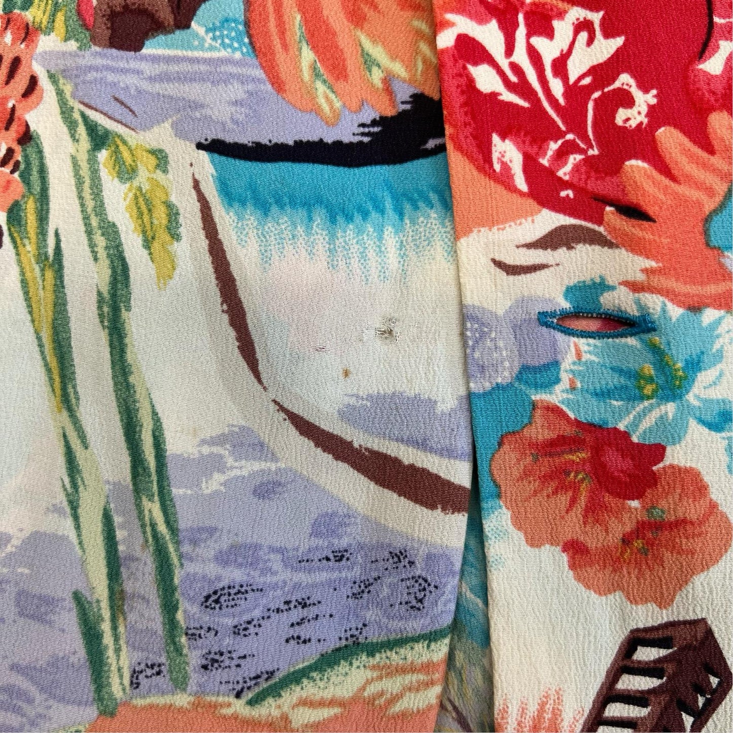 VTG BEAM TOKYO CREPE RAYON HAWAIIAN ALOHA SHIRT 50s SUNSURF TIKI ROCKABILLY S 38