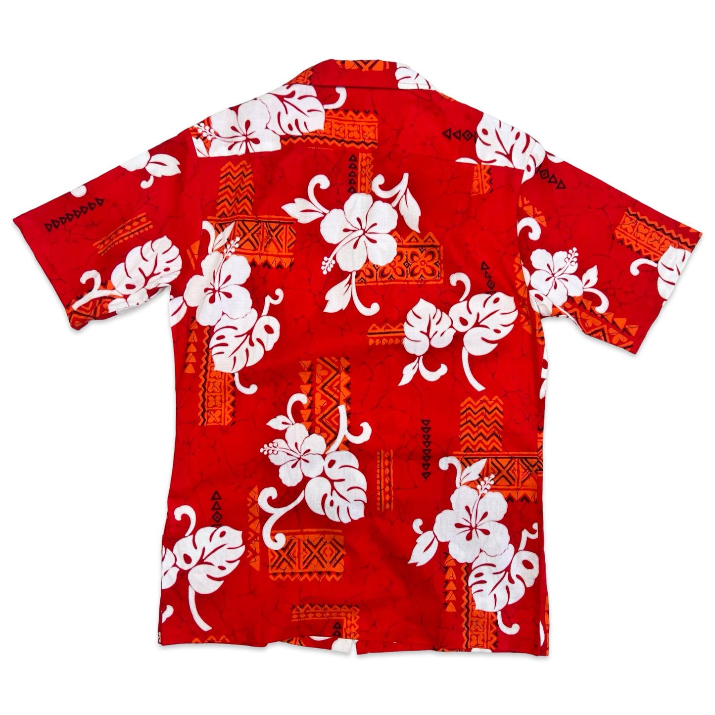 VTG 1976 COLLECTABLE HAWAIIAN ALOHA SHIRT HIBISCUS SELVEDGE TIKI ROCKABILLY L 42