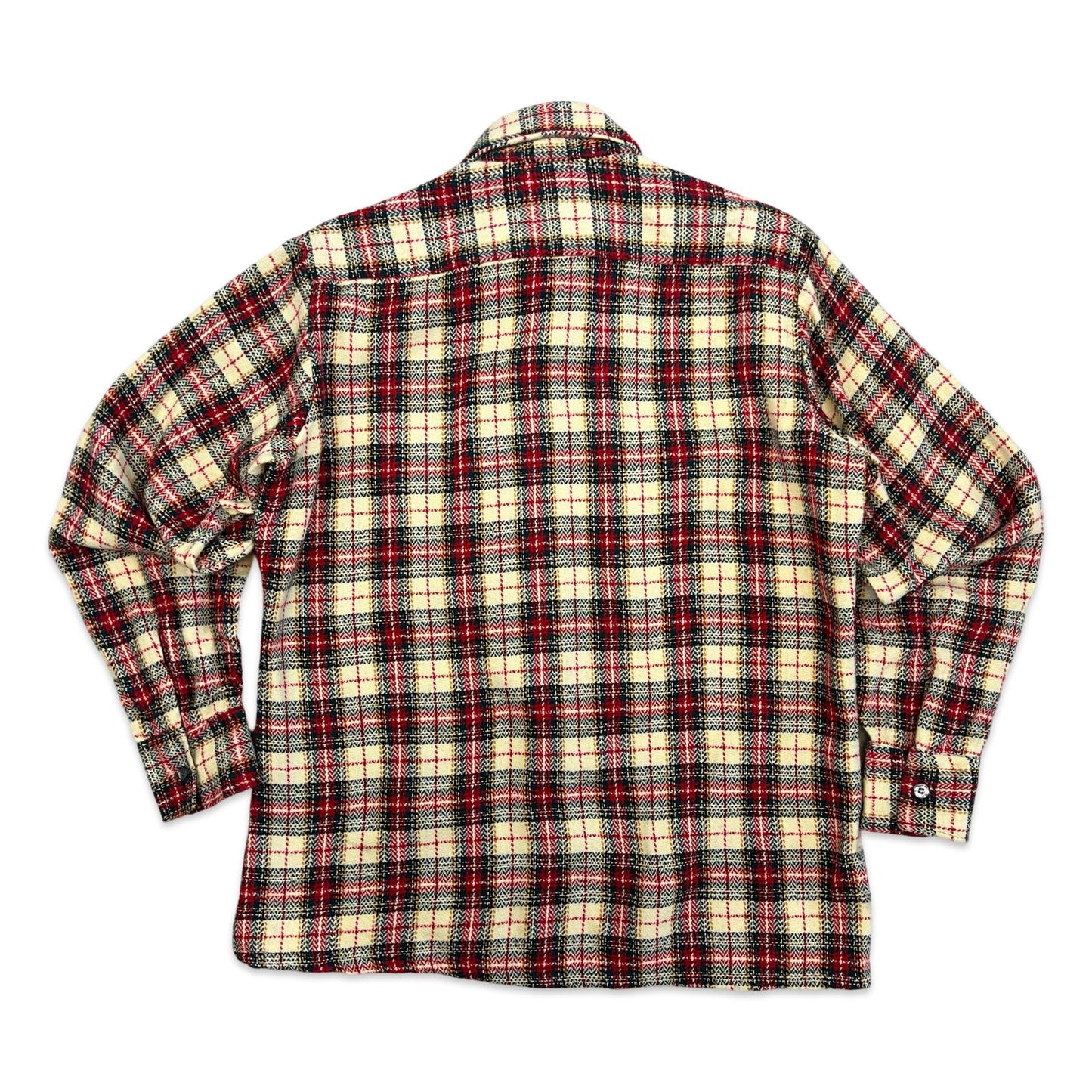 VTG USA NORTH TRAIL HEAVY WOOL SHIRT CHECK PLAID ROCKABILLY HOT ROD L 42” L