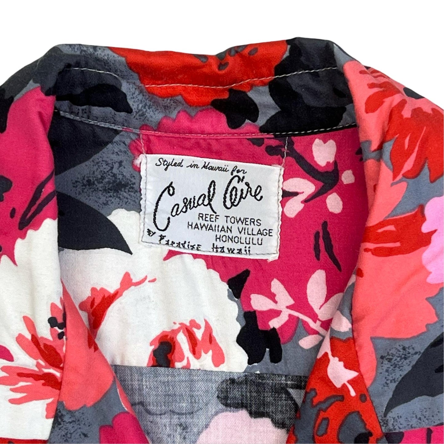 VTG 1960s RARE CASUAL CEIRE COTTON HAWAIIAN ALOHA SHIRT TIKI ROCKABILLY S 38”
