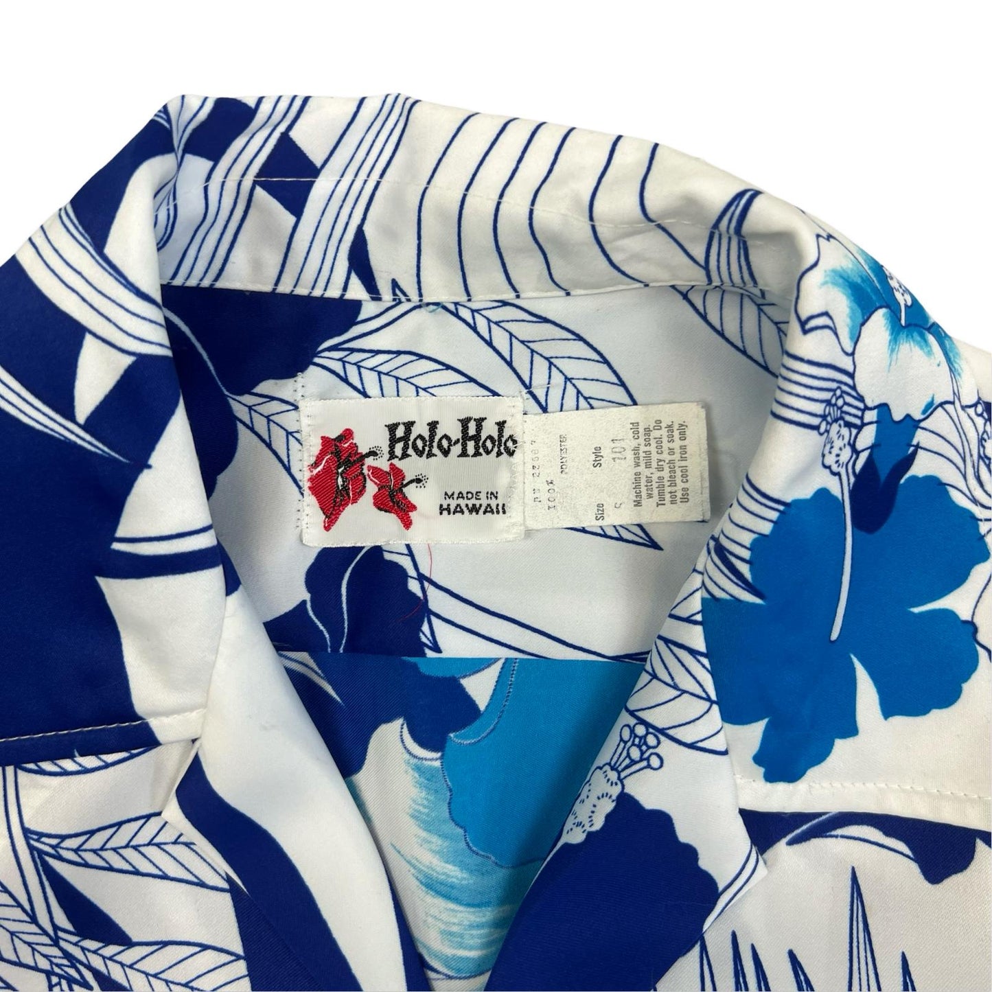 VTG 1960s - 70s HOLO HOLO HAWAIIAN ALOHA SHIRT TIKI ROCKABILLY S 38”