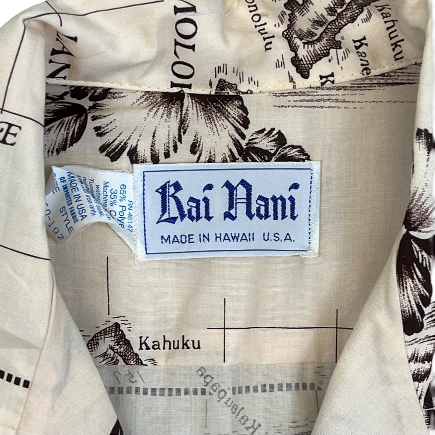 VTG RAI NANI COTTON HAWAIIAN ALOHA SHIRT 40s 50s STYLE TIKI ROCKABILLY S 38