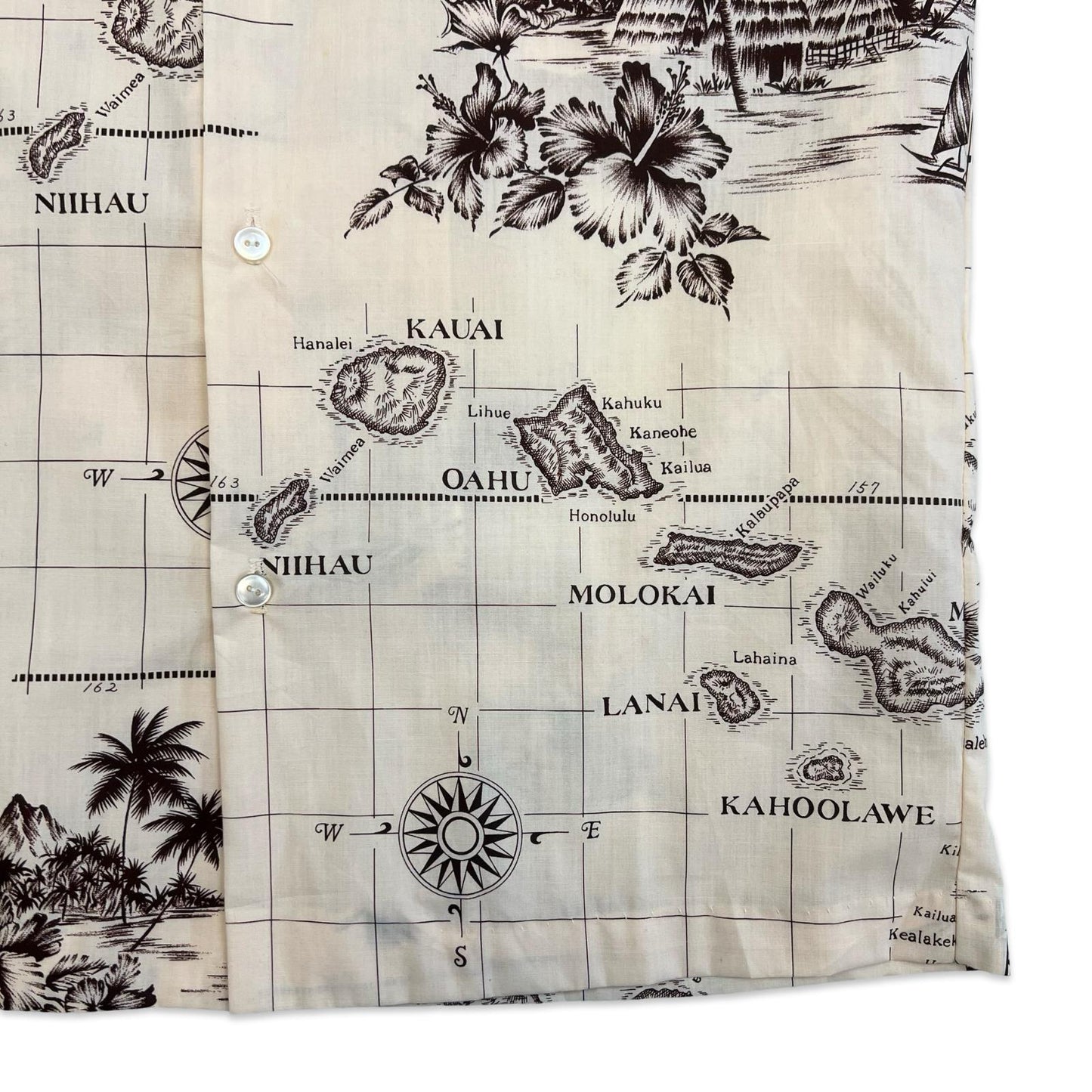 VTG RAI NANI COTTON HAWAIIAN ALOHA SHIRT 40s 50s STYLE TIKI ROCKABILLY S 38