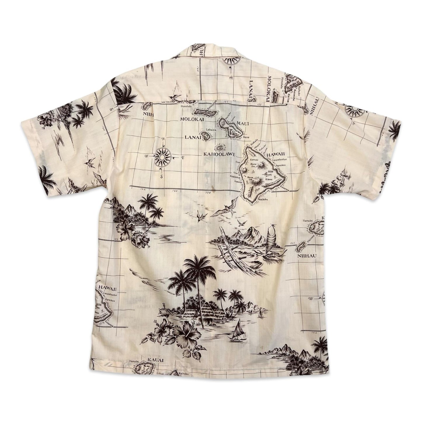 VTG RAI NANI COTTON HAWAIIAN ALOHA SHIRT 40s 50s STYLE TIKI ROCKABILLY S 38