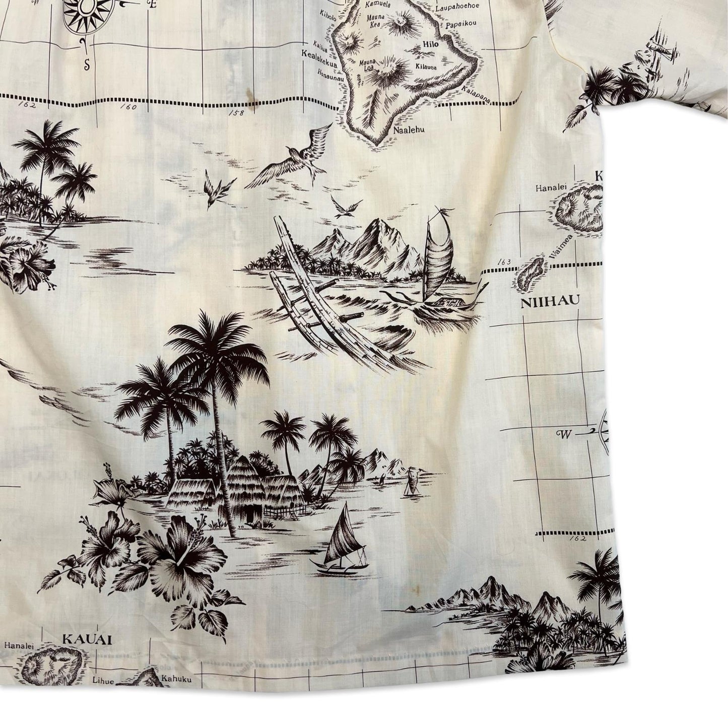 VTG RAI NANI COTTON HAWAIIAN ALOHA SHIRT 40s 50s STYLE TIKI ROCKABILLY S 38