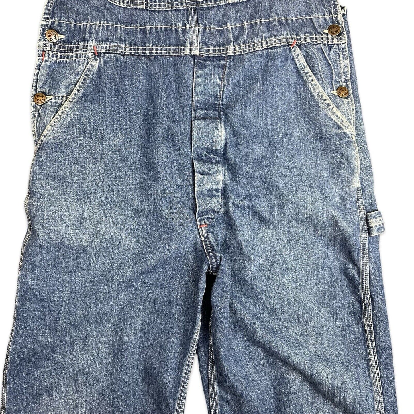 VTG 60s 70s USA WORKWEAR JC PENNEY BIG MAC DENIM DUNGAREES ROCKABILLY 32’ W 29”