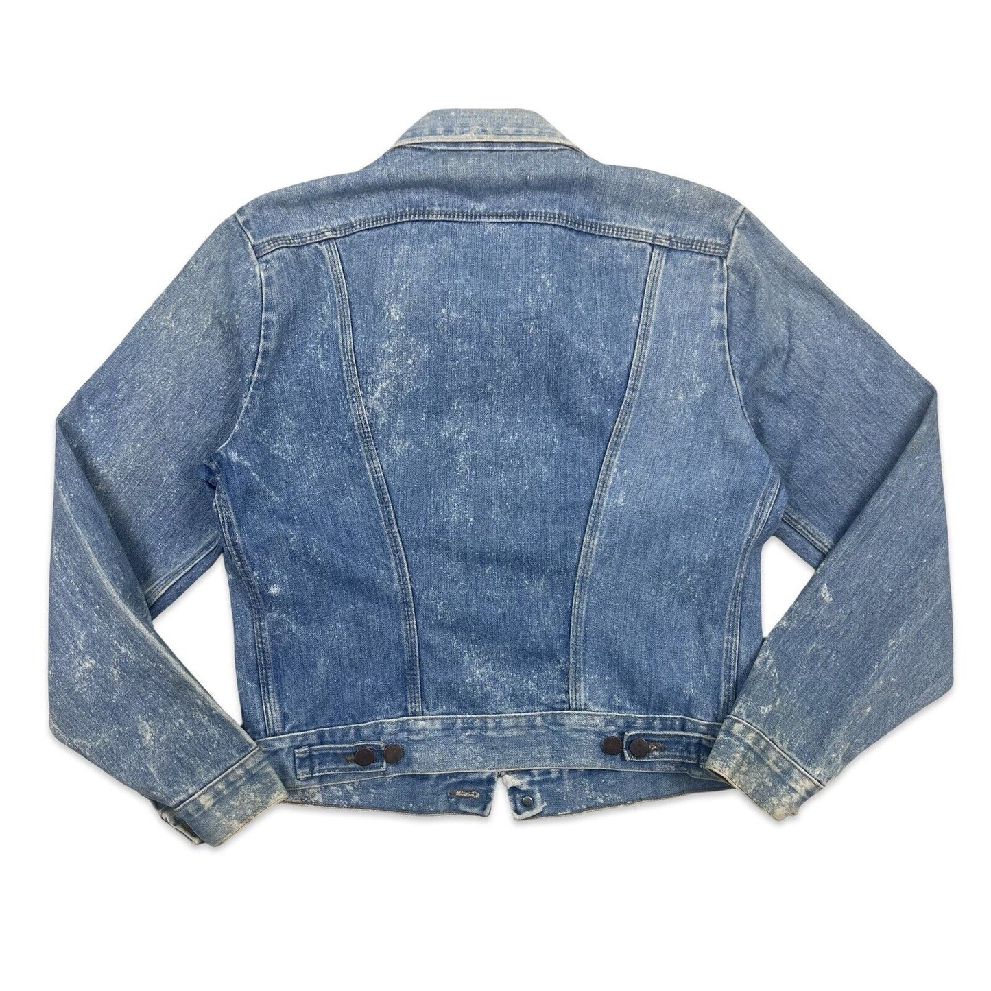 VTG 1970s USA MADE WRANGLER DENIM WESTERN JACKET V COOL BLEACH WASH S 38”