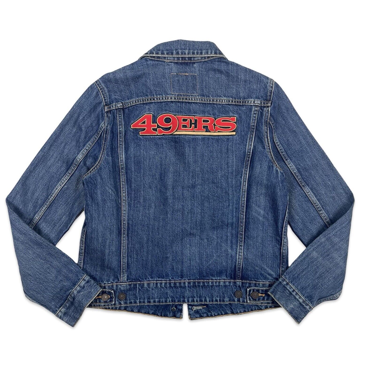 VTG LEVIS NFL COLAB SAN FRANCISCO 49ERS TYPE 3 TRUCKER DENIM JACKET S 38”