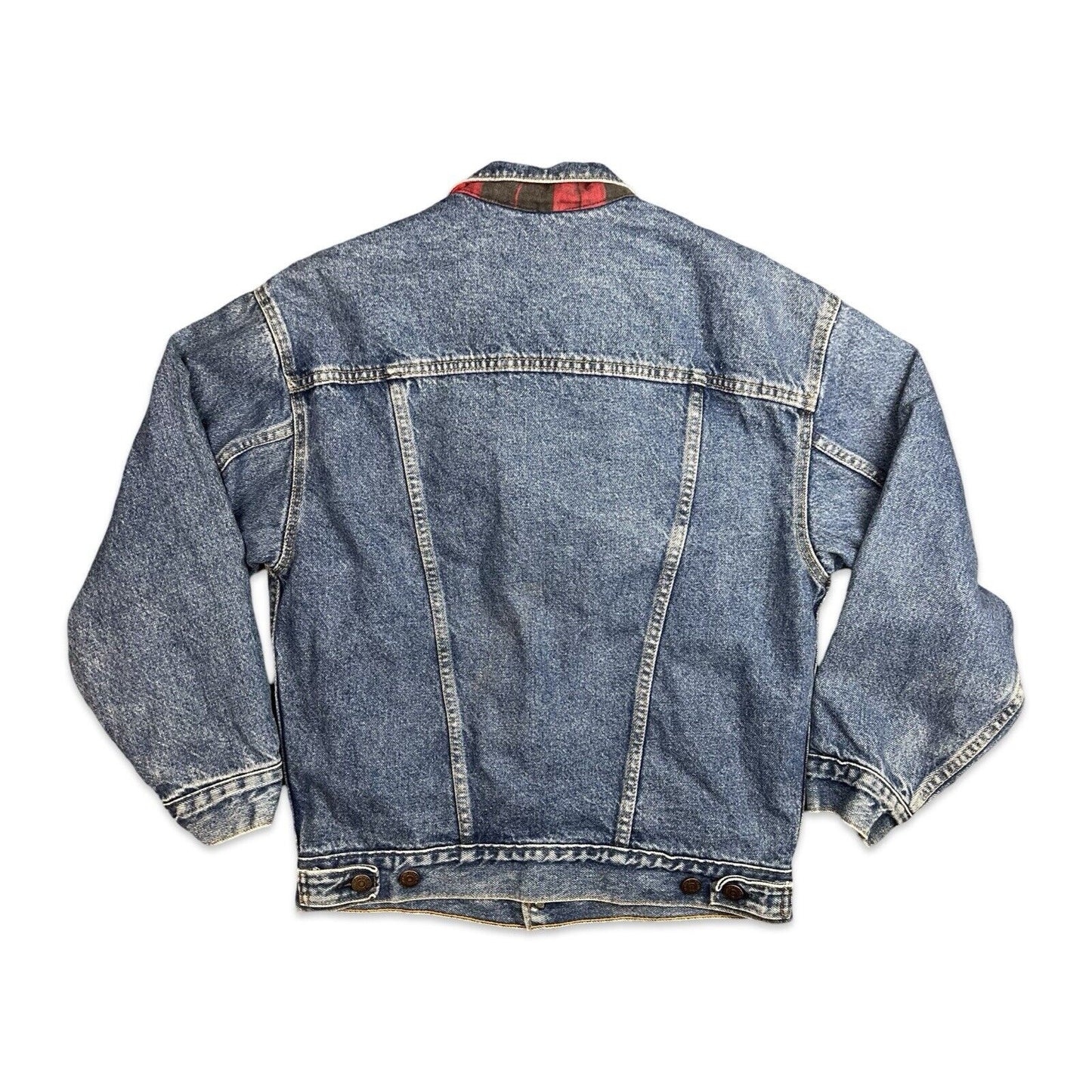 VTG 90s USA MADE LEVIS FLANEL LINED TYPE 3 TRUCKER DENIM JACKET ROCKABILLY S 38”