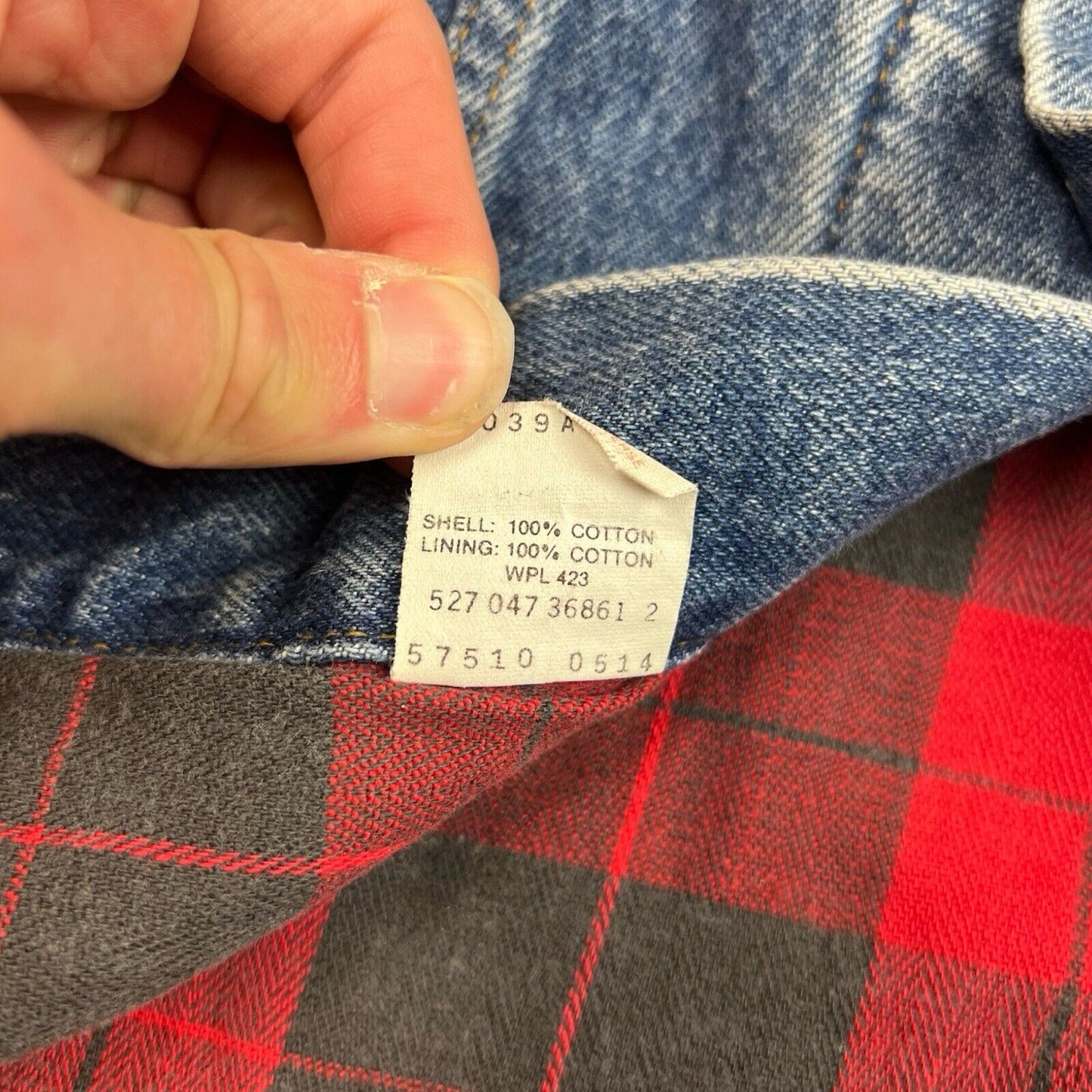 VTG 90s USA MADE LEVIS FLANEL LINED TYPE 3 TRUCKER DENIM JACKET ROCKABILLY S 38”