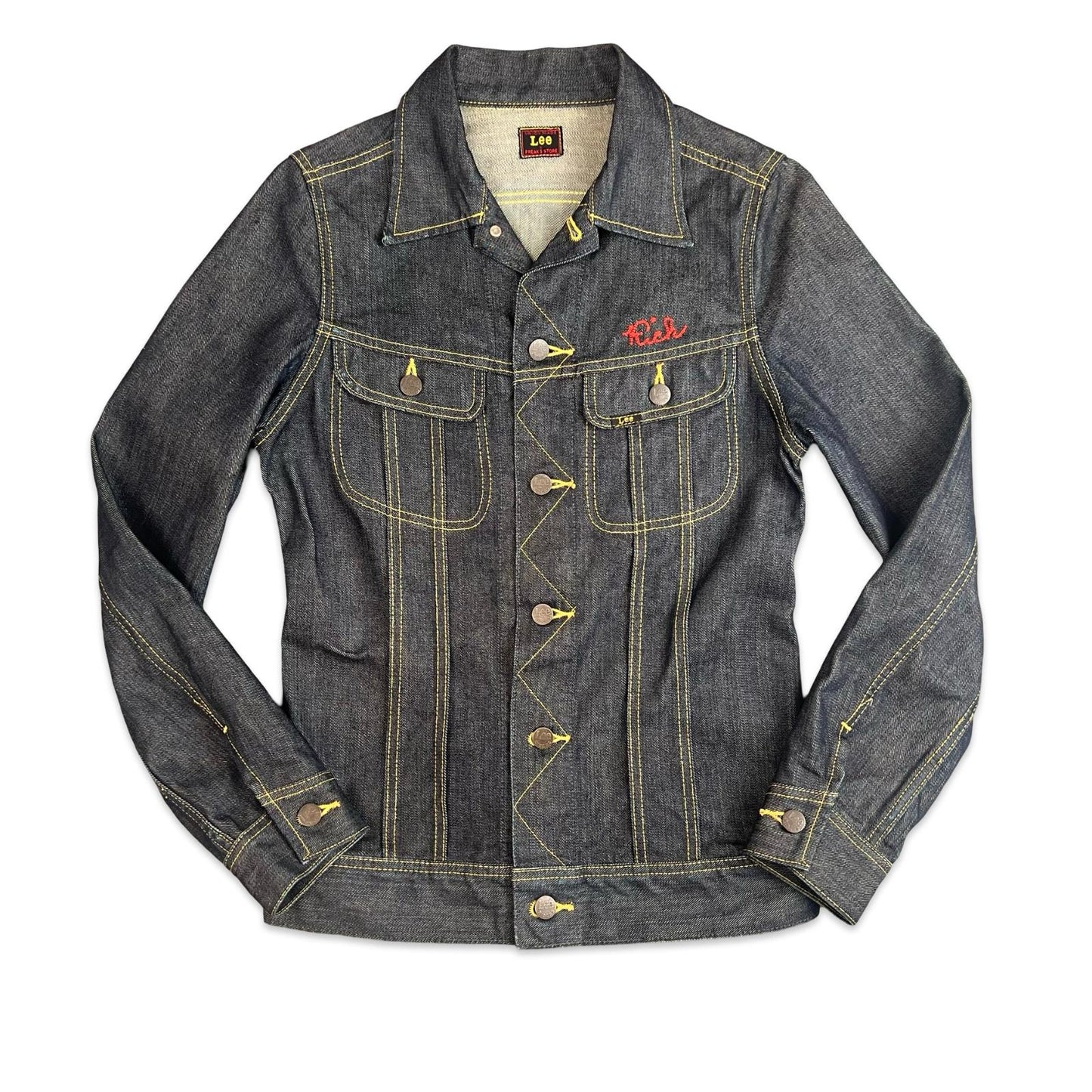 VTG STYLE LEE RIDERS JAPANESE FREAKS STORE COLAB INDIGO DENIM JACKET XXS 32”