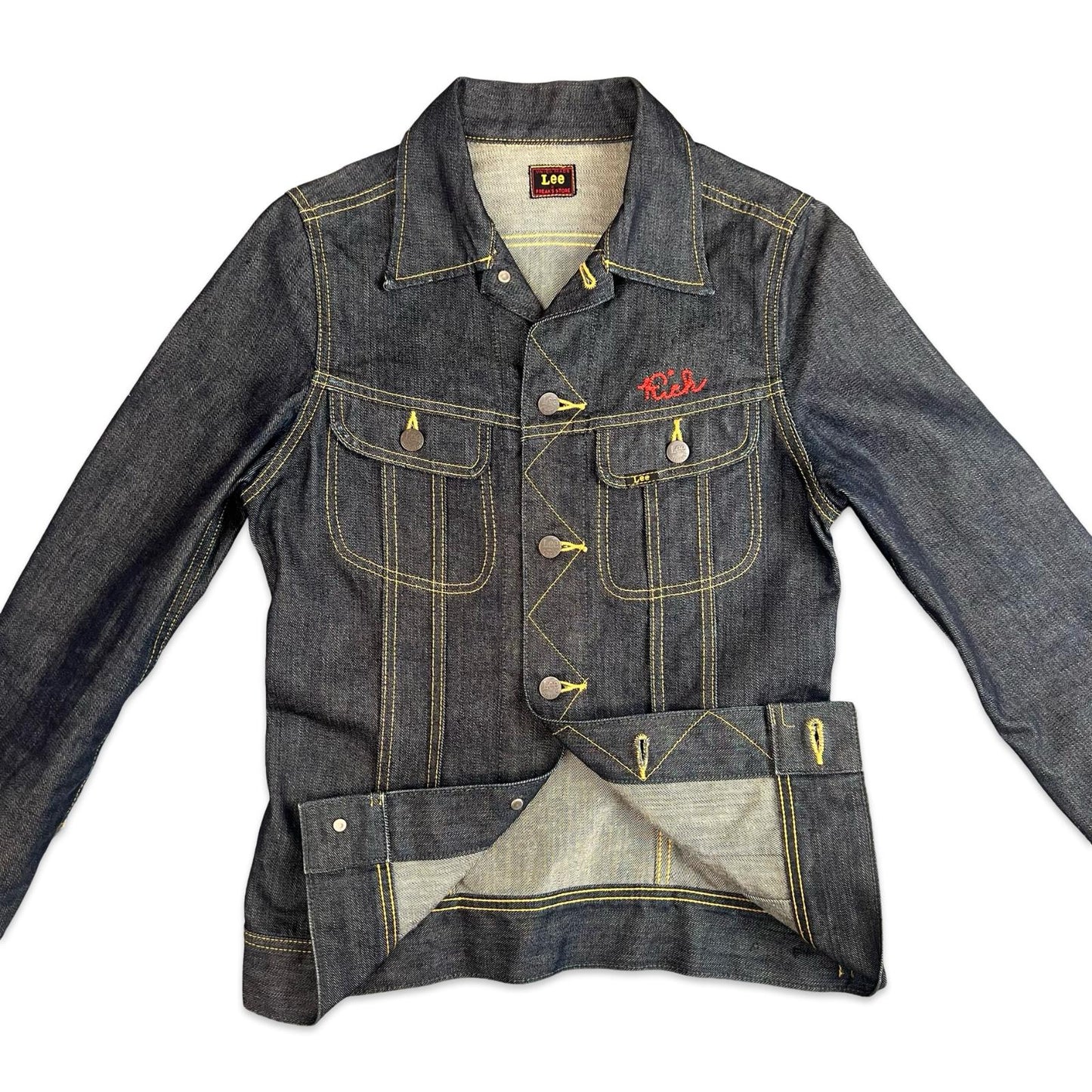 VTG STYLE LEE RIDERS JAPANESE FREAKS STORE COLAB INDIGO DENIM JACKET XXS 32”