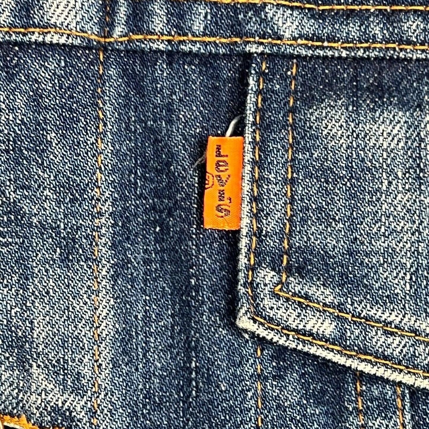 VTG RARE ORIGINAL 1970s LEVIS ORANGE TAB TYPE 3 TRUCKER DENIM JACKET S 36”