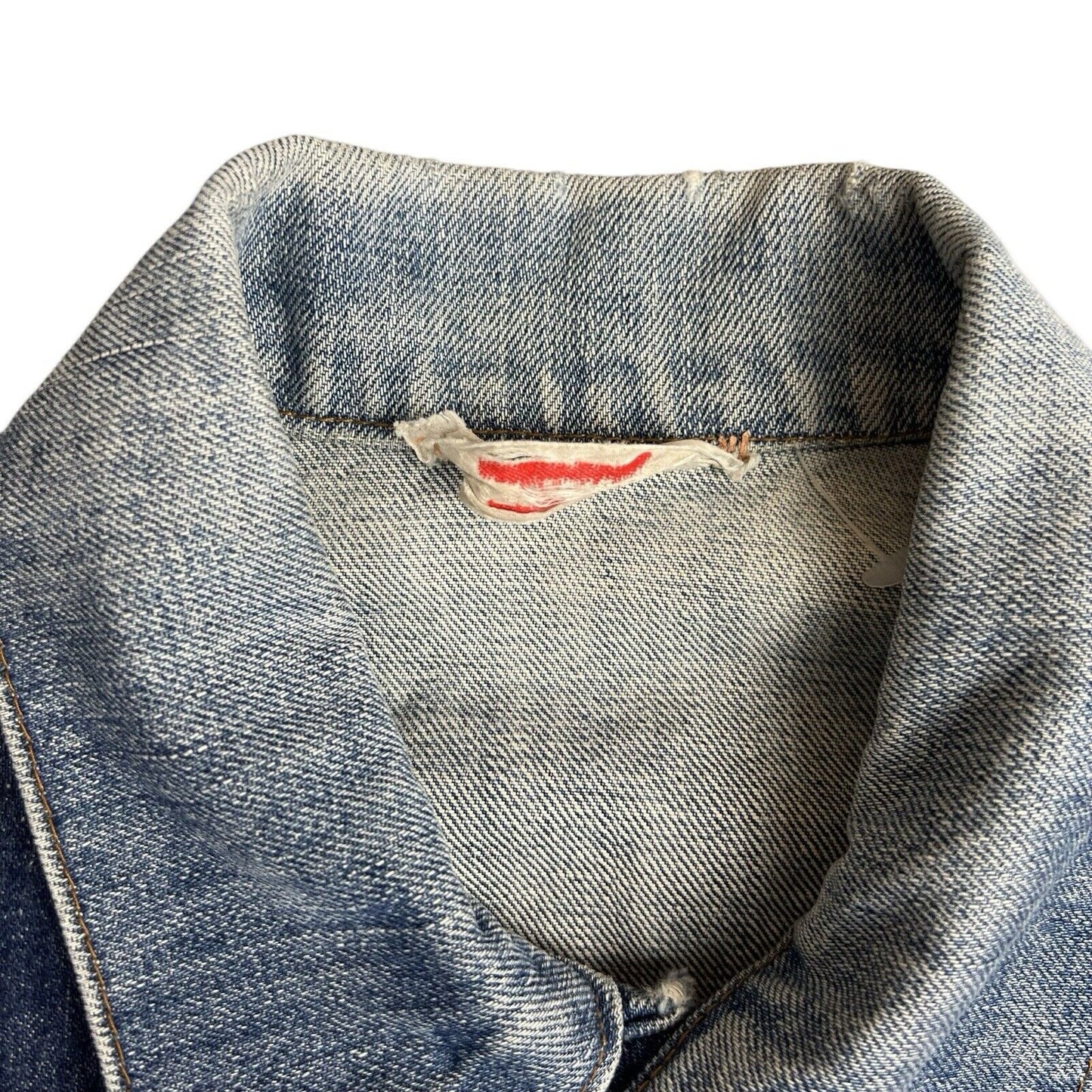 VTG RARE ORIGINAL 1970s LEVIS ORANGE TAB TYPE 3 TRUCKER DENIM JACKET S 36”