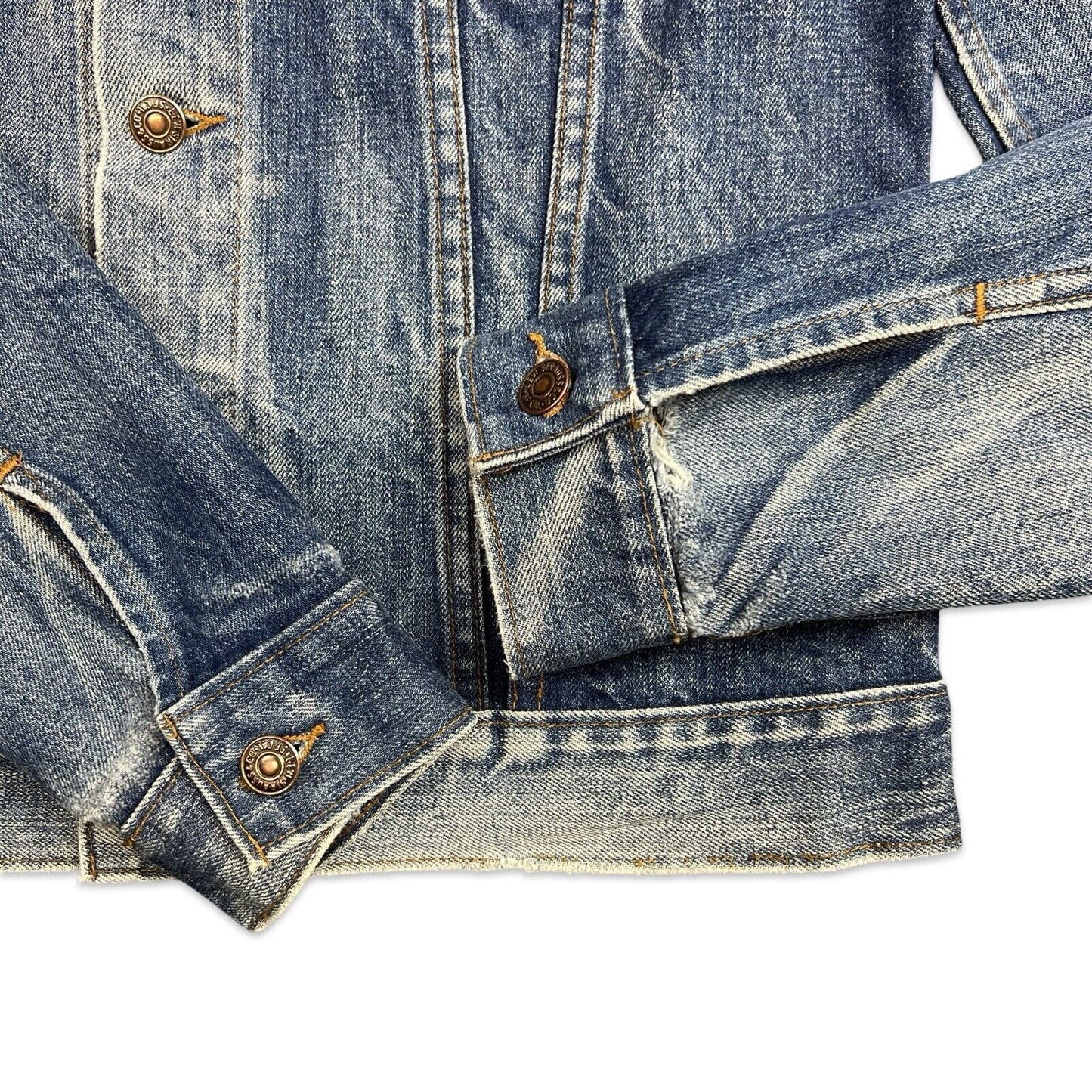 VTG RARE ORIGINAL 1970s LEVIS ORANGE TAB TYPE 3 TRUCKER DENIM JACKET S 36”