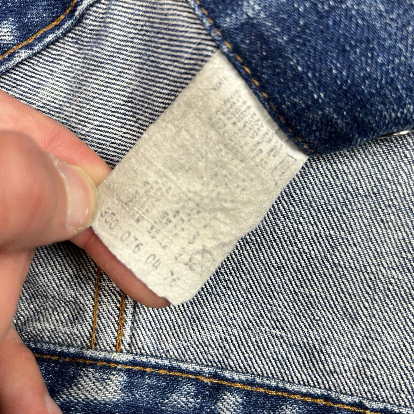 VTG RARE ORIGINAL 1970s LEVIS ORANGE TAB TYPE 3 TRUCKER DENIM JACKET S 36”