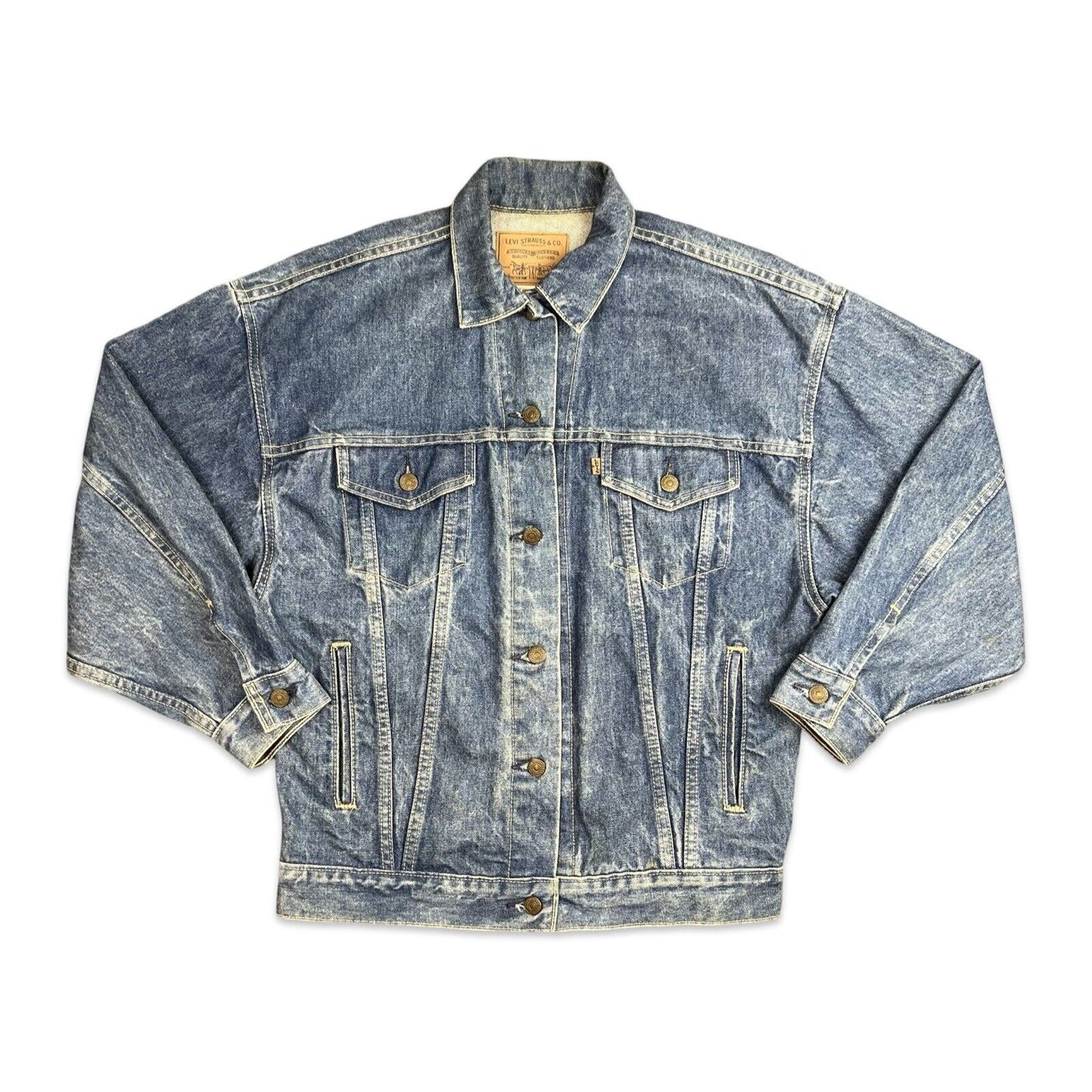 VTG 1980s USA LEVIS ORANGE TAB TYPE 3 TRUCKER DENIM JACKET S 38