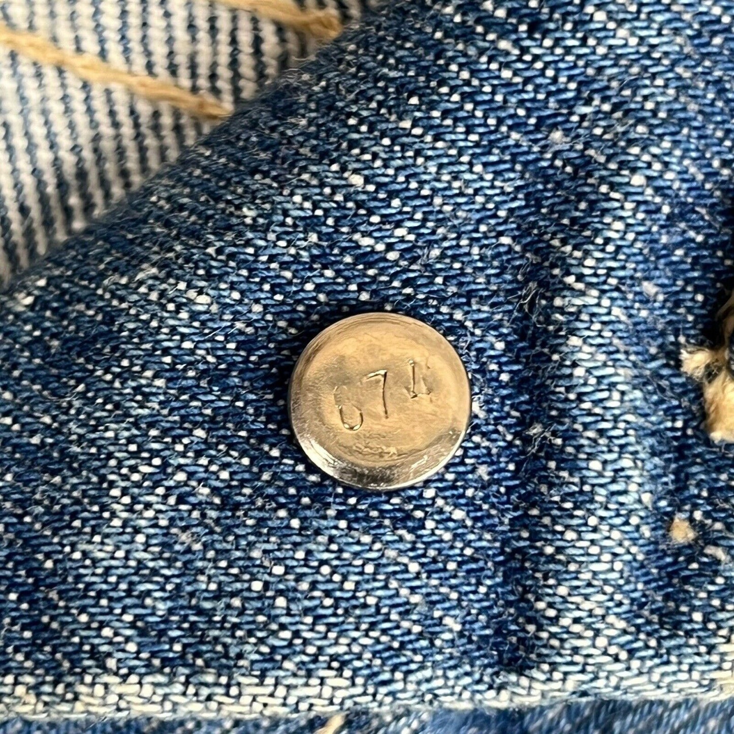 VTG 1980s USA LEVIS ORANGE TAB TYPE 3 TRUCKER DENIM JACKET S 38