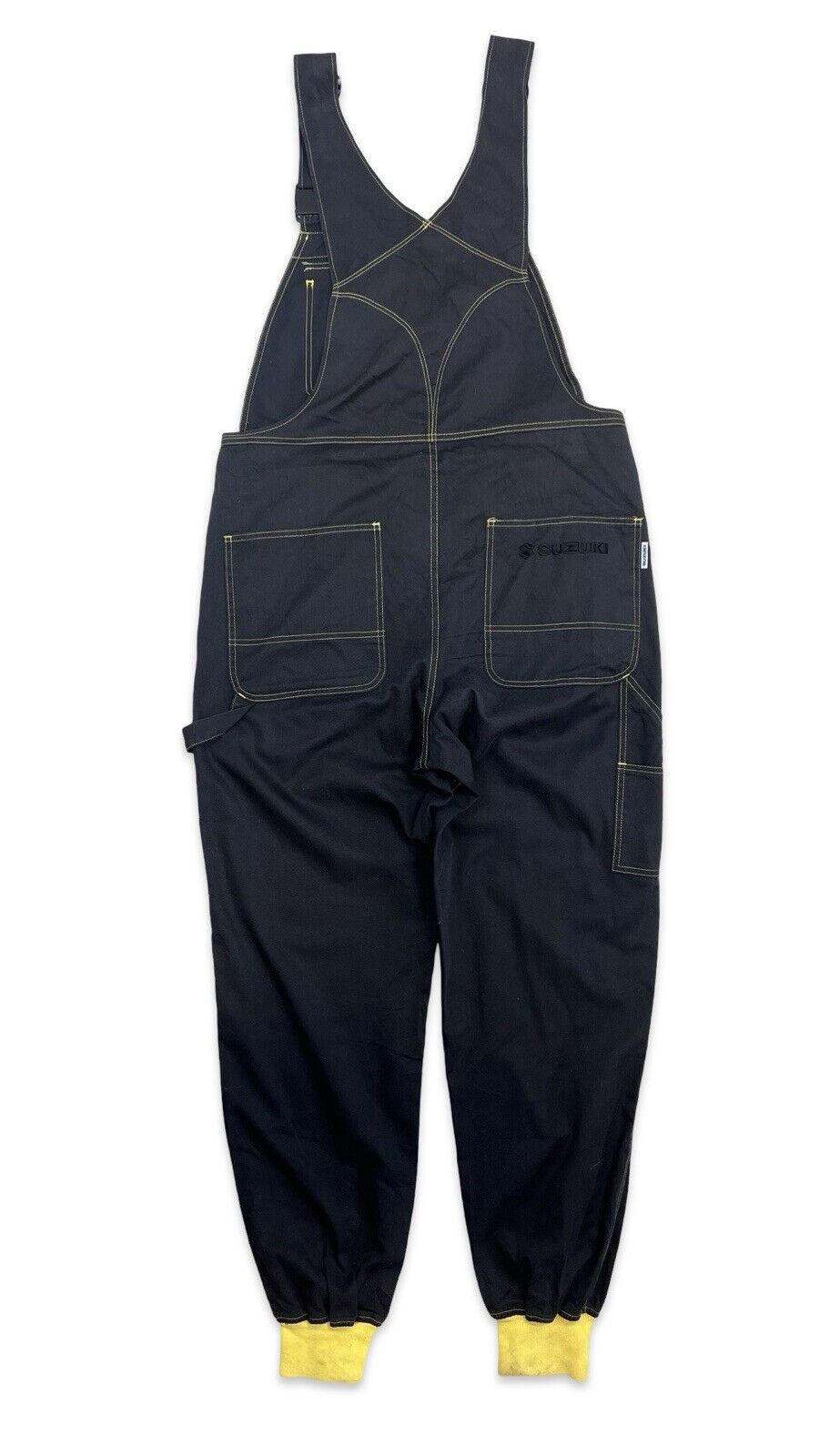 VTG 1980s TEAM SUZUKI MOTORCYCLE RACING MECHANIC COTTON DUNGAREES JAPANESE 36”W