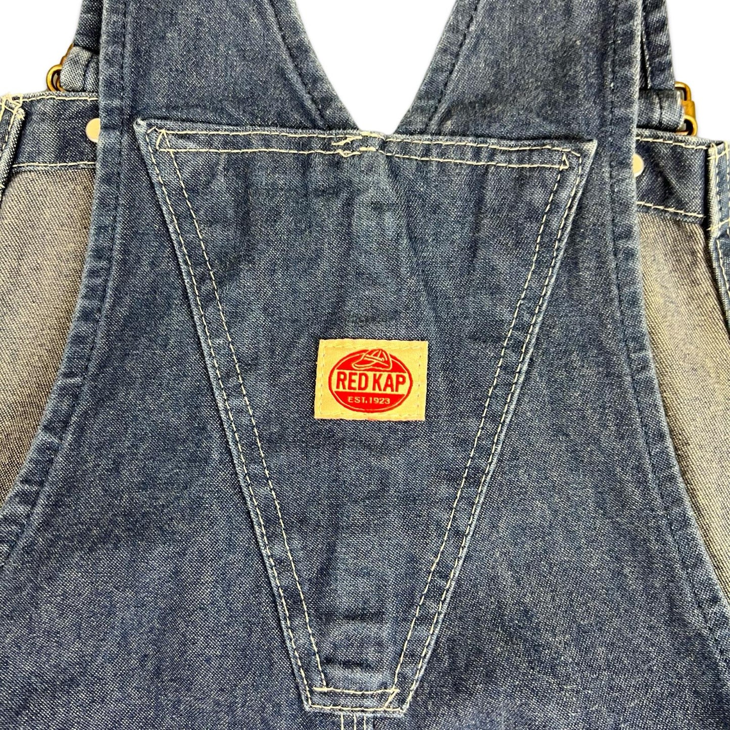 VTG USA RED KAP INDIGO DENIM DUNGAREES AMERICAN WORKWEAR ROCKABILLY 28W 32L