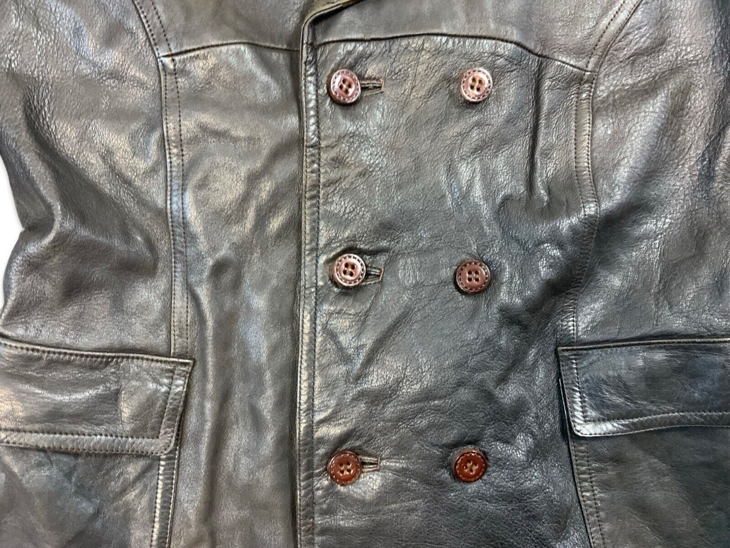 VTG 1970s MENS SOFT BROWN LEATHER JACKET COAT BLAZER S 38”