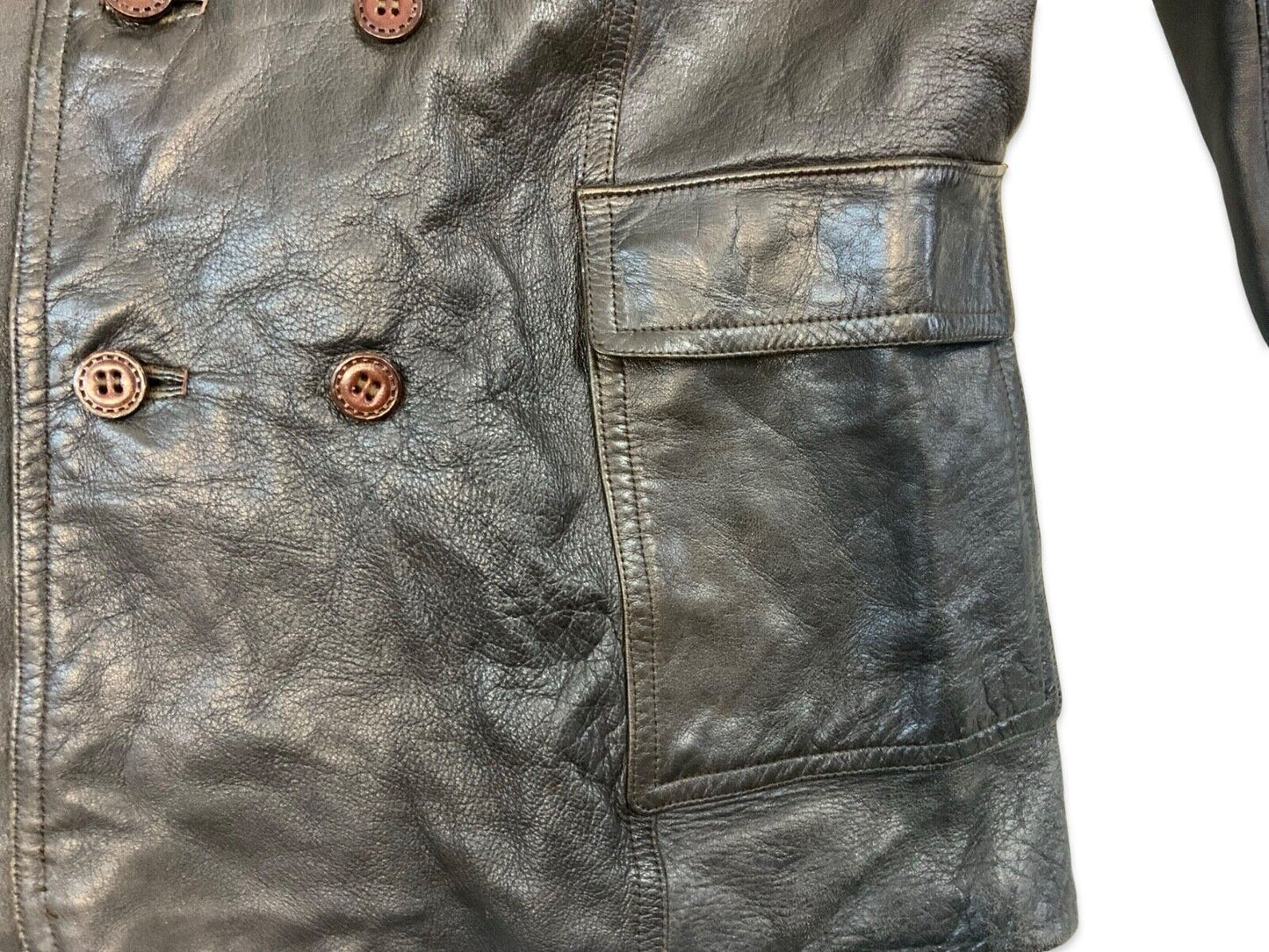 VTG 1970s MENS SOFT BROWN LEATHER JACKET COAT BLAZER S 38”