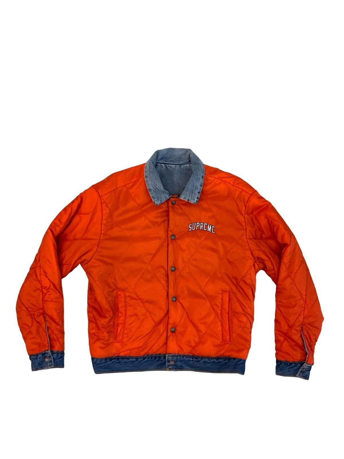SUPREME LEVIS QUILTED REVERSIBLE DENIM TRUCKER JACKET SIZE S M