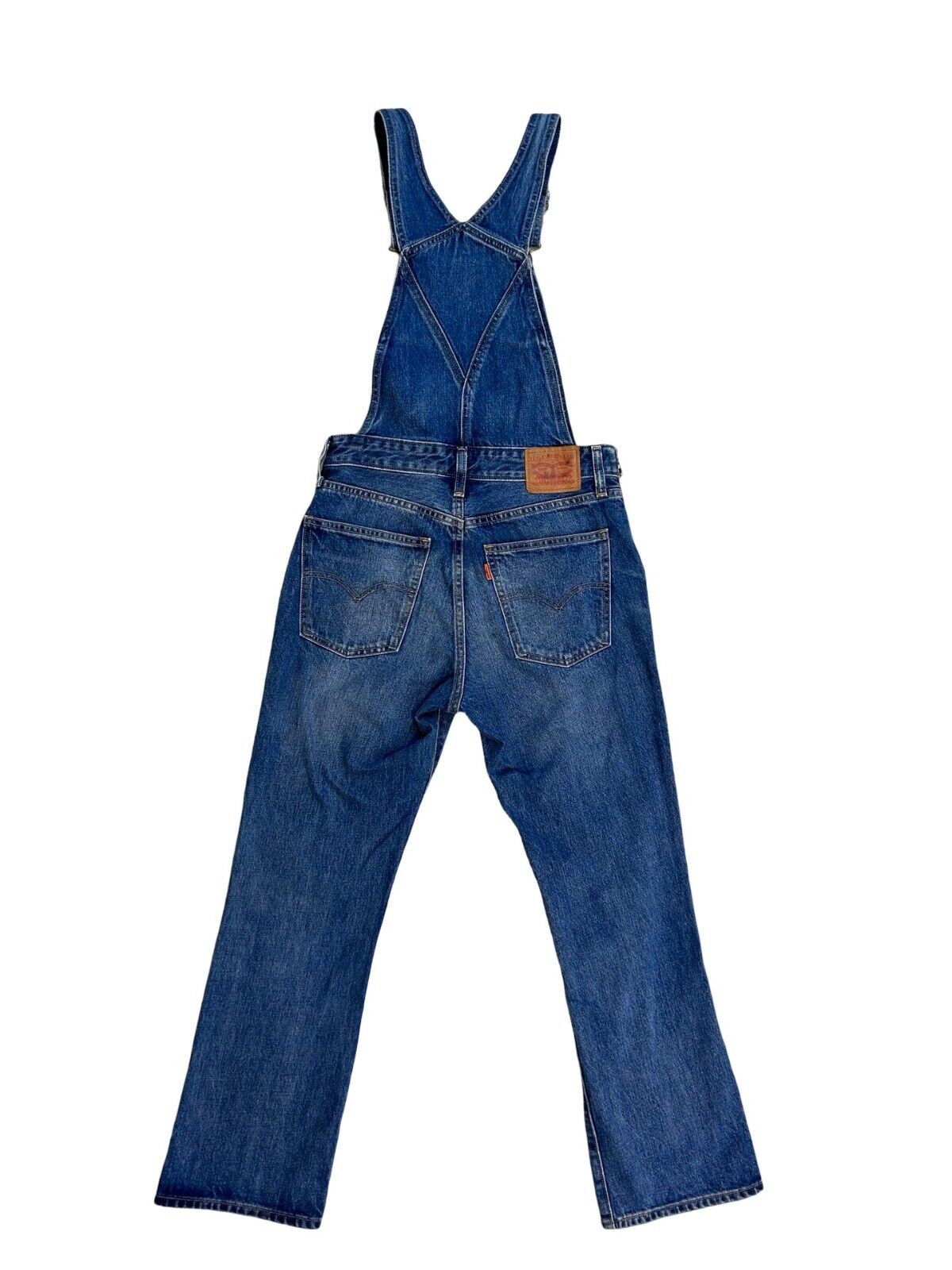 VTG LEVIS ORANGE TAB DENIM DUNGAREES OVERALLS POCKETS ZIP 27W 26L