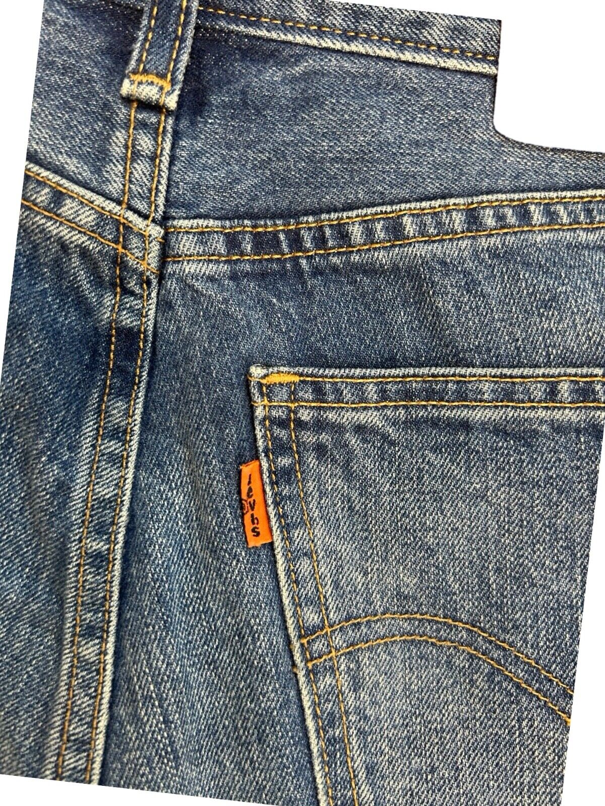 VTG LEVIS ORANGE TAB DENIM DUNGAREES OVERALLS POCKETS ZIP 27W 26L