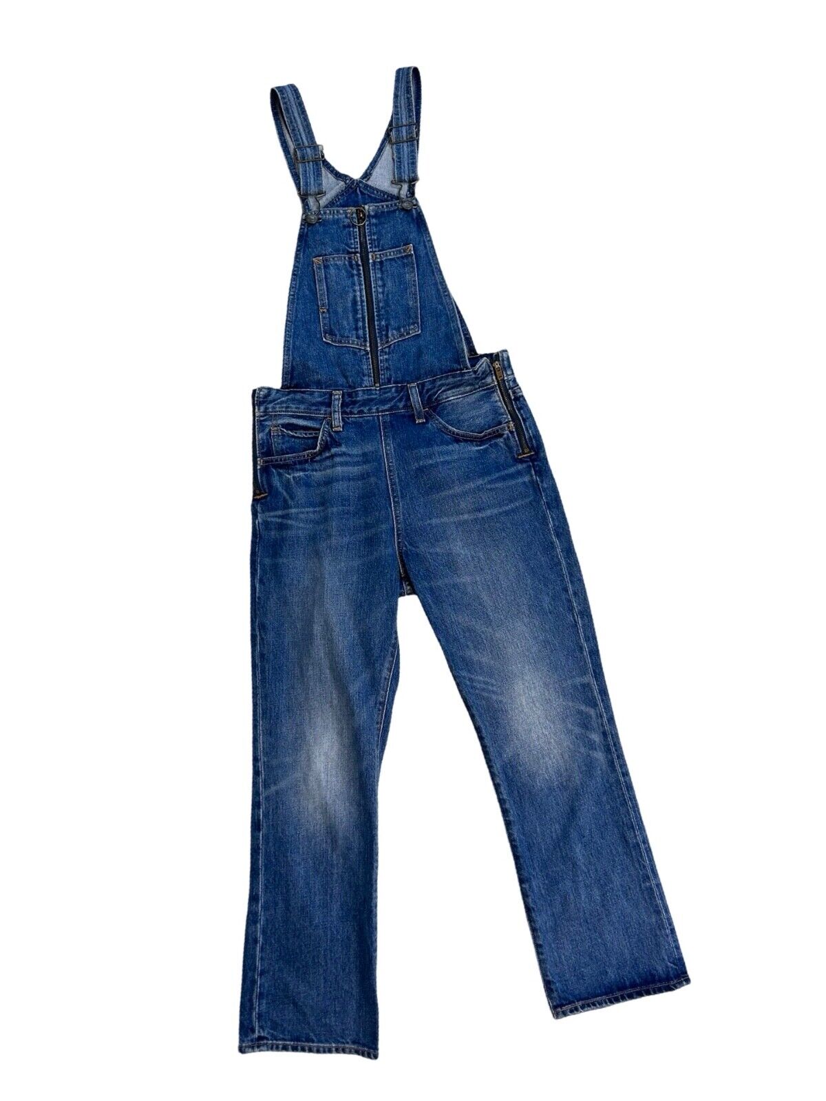 VTG LEVIS ORANGE TAB DENIM DUNGAREES OVERALLS POCKETS ZIP 27W 26L