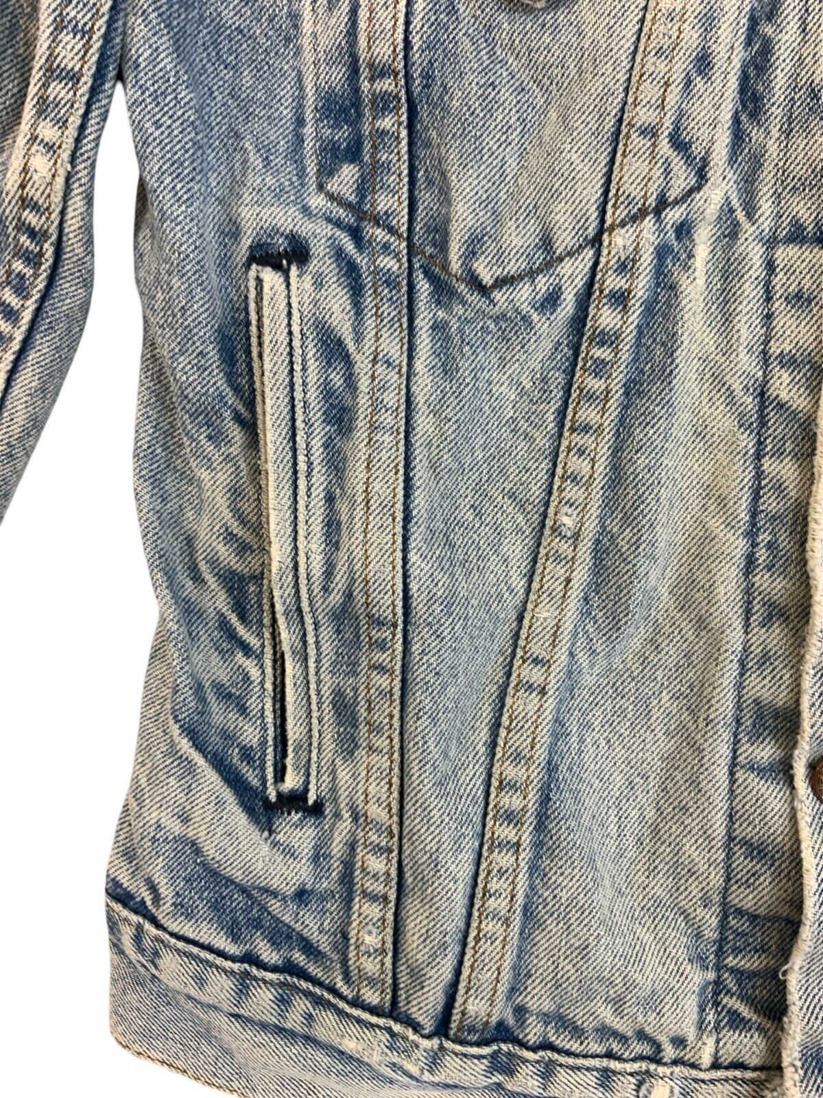 VTG 80s LEVIS RED TAB TYPE 3 TRUCKER DENIM JACKET ROCKABILLY MOD SKINS XS 34