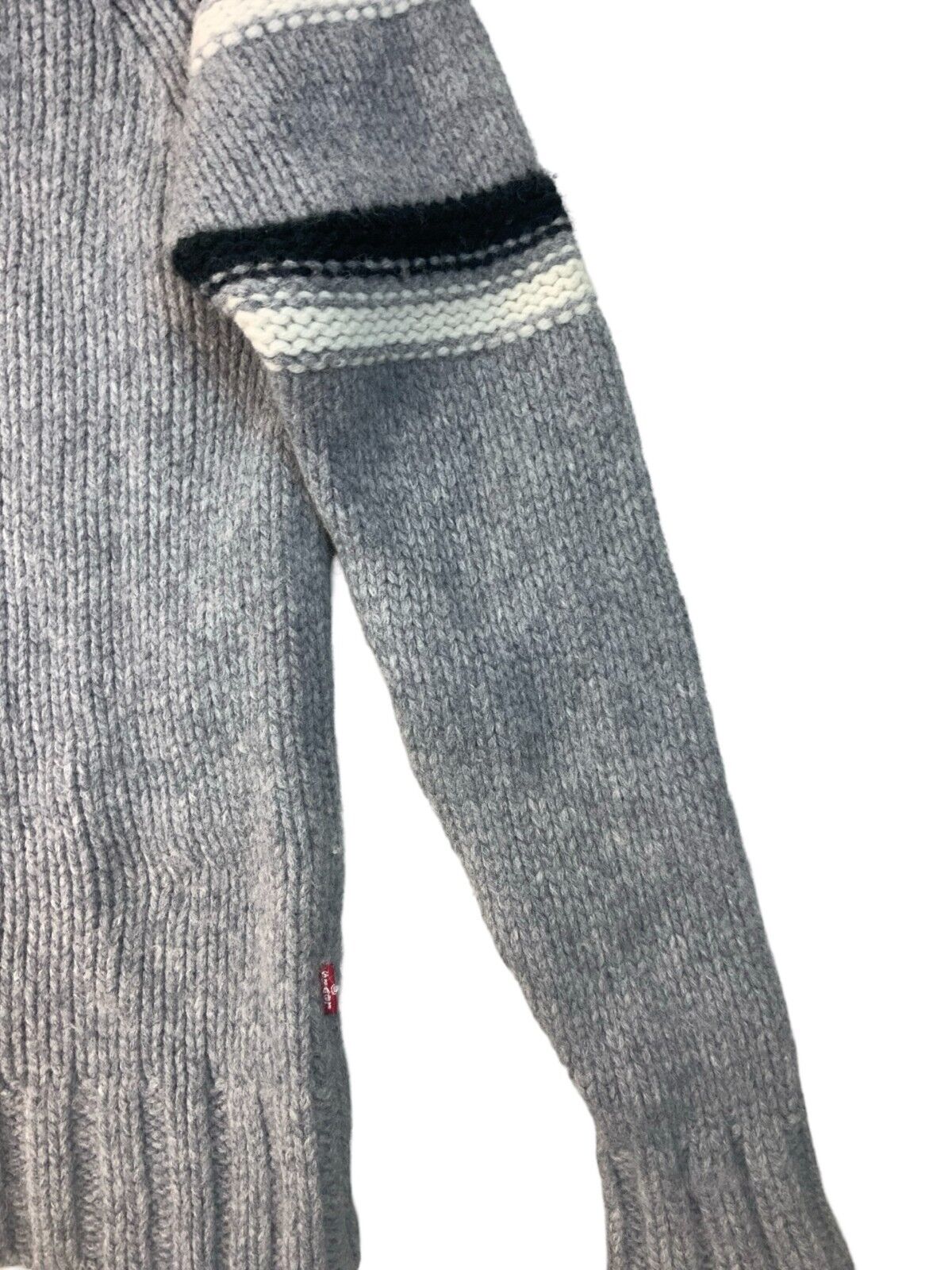 VTG 1920s 30s STYLE LEVIS MOTORCYCLE SHAWL COLLAR WOOL KNIT JERSEY JUMPER XS 36”
